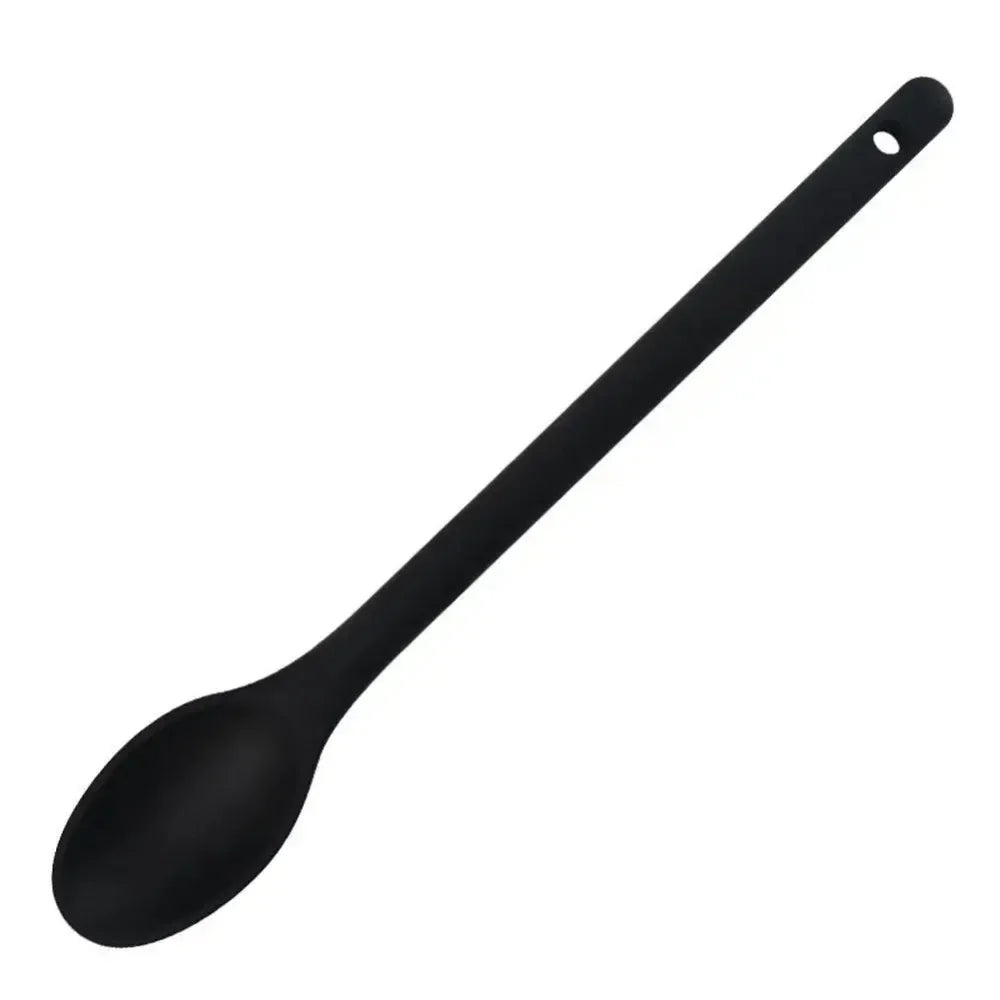 1Pc One piece silicone spoon with longer handle, mixing spoon, salad spoon, salad strainer, kitchen cooking tool