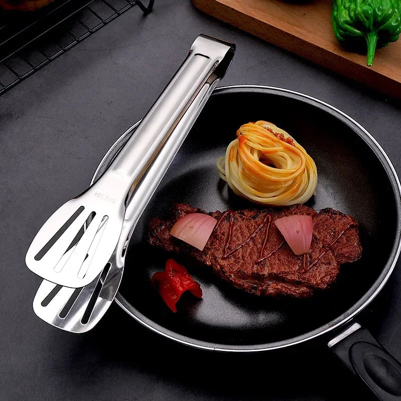 Multipurpose 304 Stainless Steel Meal Clip with Three-line Hollowed-out Design, Ideal for Grilling, Serving, and More,Food Clip