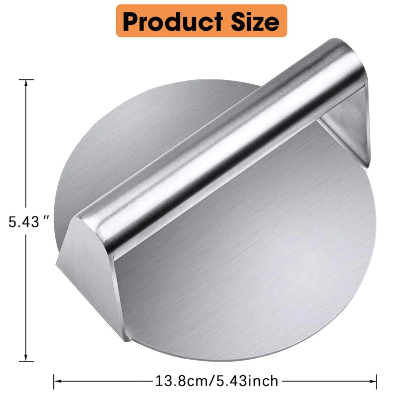 Stainless Steel Smash Burger Press Hamburger Patties Meat Masher Circular Meat Press Mold for Deli Meats Kitchen Accessories