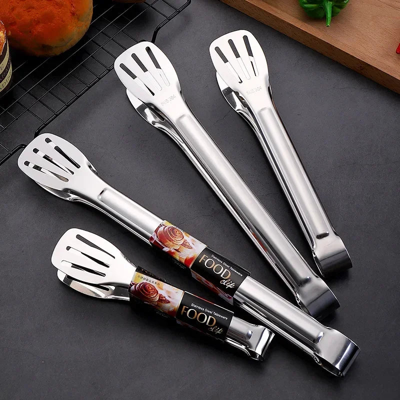 Multipurpose 304 Stainless Steel Meal Clip with Three-line Hollowed-out Design, Ideal for Grilling, Serving, and More,Food Clip