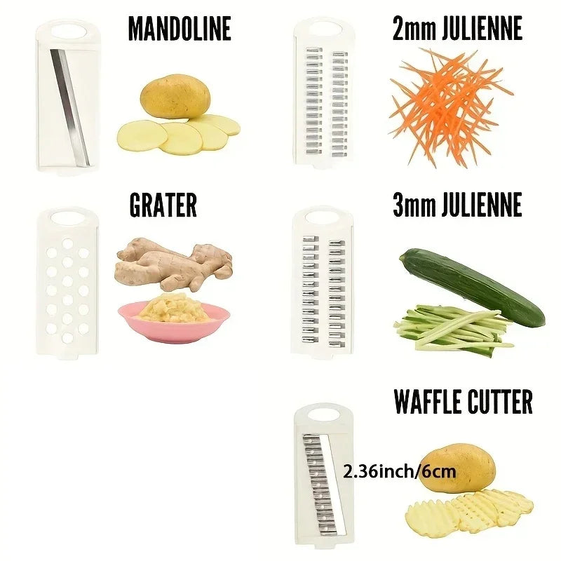 5 in 1 Multi-Functional Vegetable Chopper Onion Chopper Food Chopper Kitchen Mandoline Slicer Veggie Dicer Cutter Garlic grinder