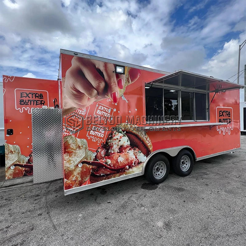 Hot Selling Catering Trailer Mobile Kitchen Bbq Grill Food Trailer Fully Equipped Pizza Oven Food Truck for Sale In USA
