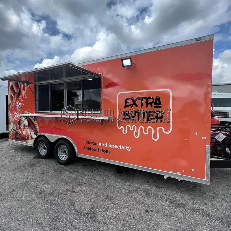Hot Selling Catering Trailer Mobile Kitchen Bbq Grill Food Trailer Fully Equipped Pizza Oven Food Truck for Sale In USA