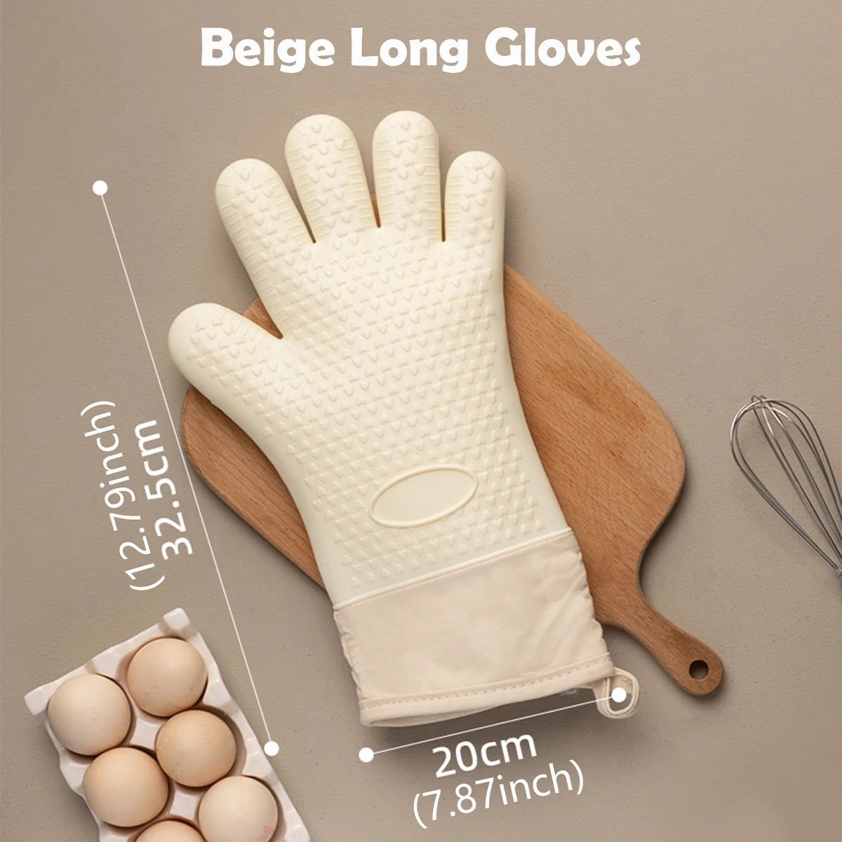 WMMO Anti-scald Oven Gloves Thickened Silicone Insulation Non-slip High Temperature Resistant Kitchen Oven Baking Gloves