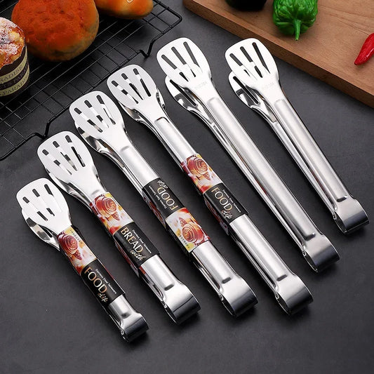 Multipurpose 304 Stainless Steel Meal Clip with Three-line Hollowed-out Design, Ideal for Grilling, Serving, and More，Food Clip