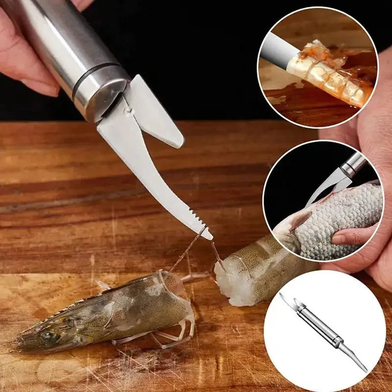 Stainless Steel Shrimp Line Knife Shell Peeling Tool Fast Shrimp Peeler Fish Knife Small Intestine Cleaning Home Kitchen Tools