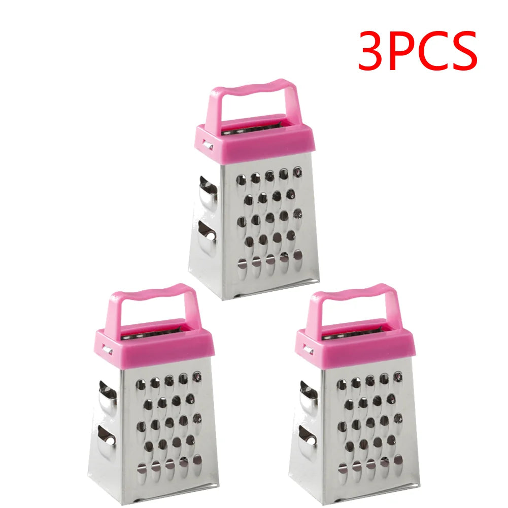 Stainless Steel Mini Four-Sided Grater Planer Non-slip Handle Multifunctional Peel Cutter Fruit Ginger Garlic Grater Kitchen