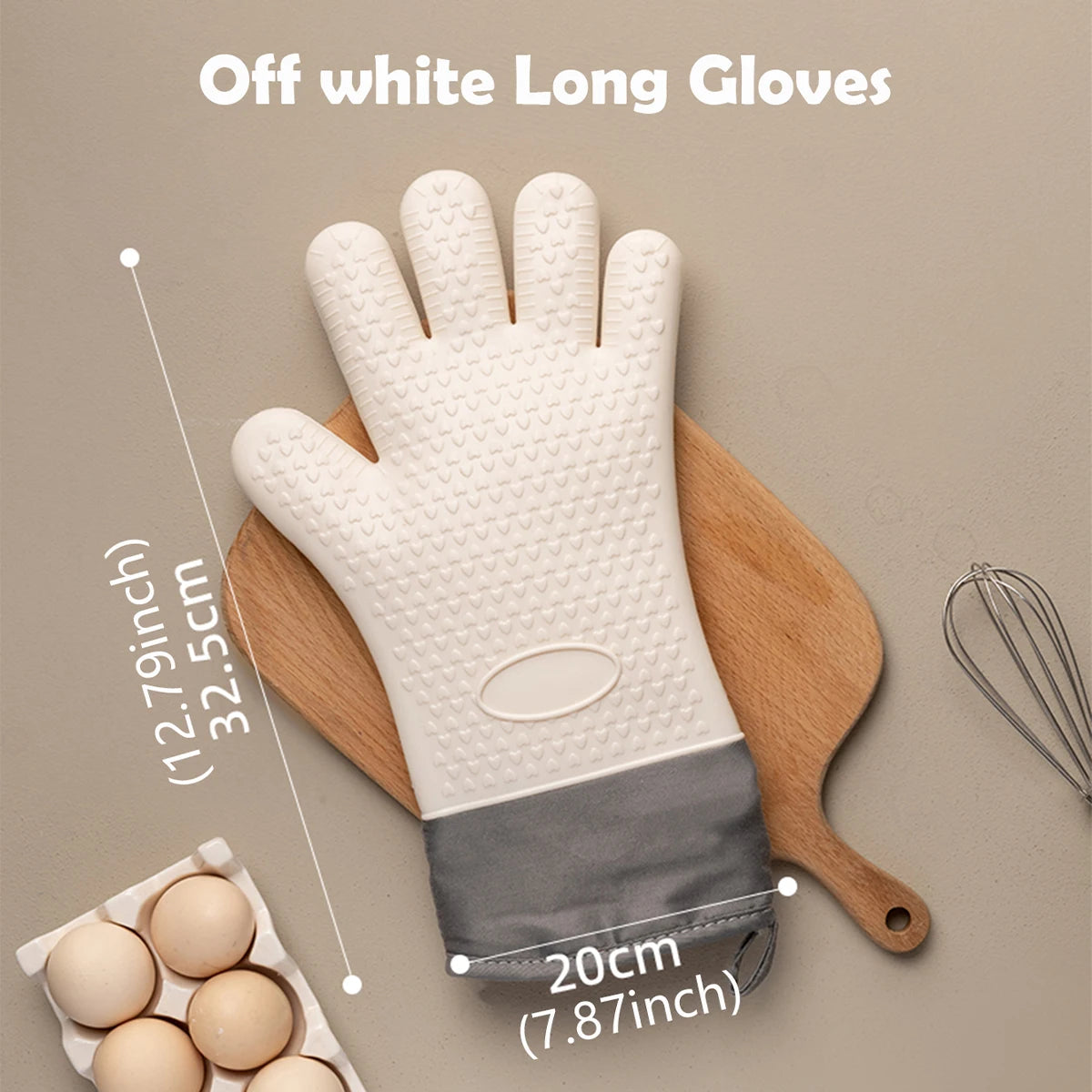 WMMO Anti-scald Oven Gloves Thickened Silicone Insulation Non-slip High Temperature Resistant Kitchen Oven Baking Gloves