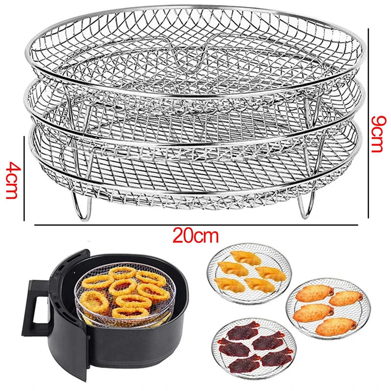 Air Fryer Baking Rack Metal Square/Round/Rectangle Oven Grill Racks Airfryer Accessories for Cosori,Instant Vortex,Gourmia,Foodi