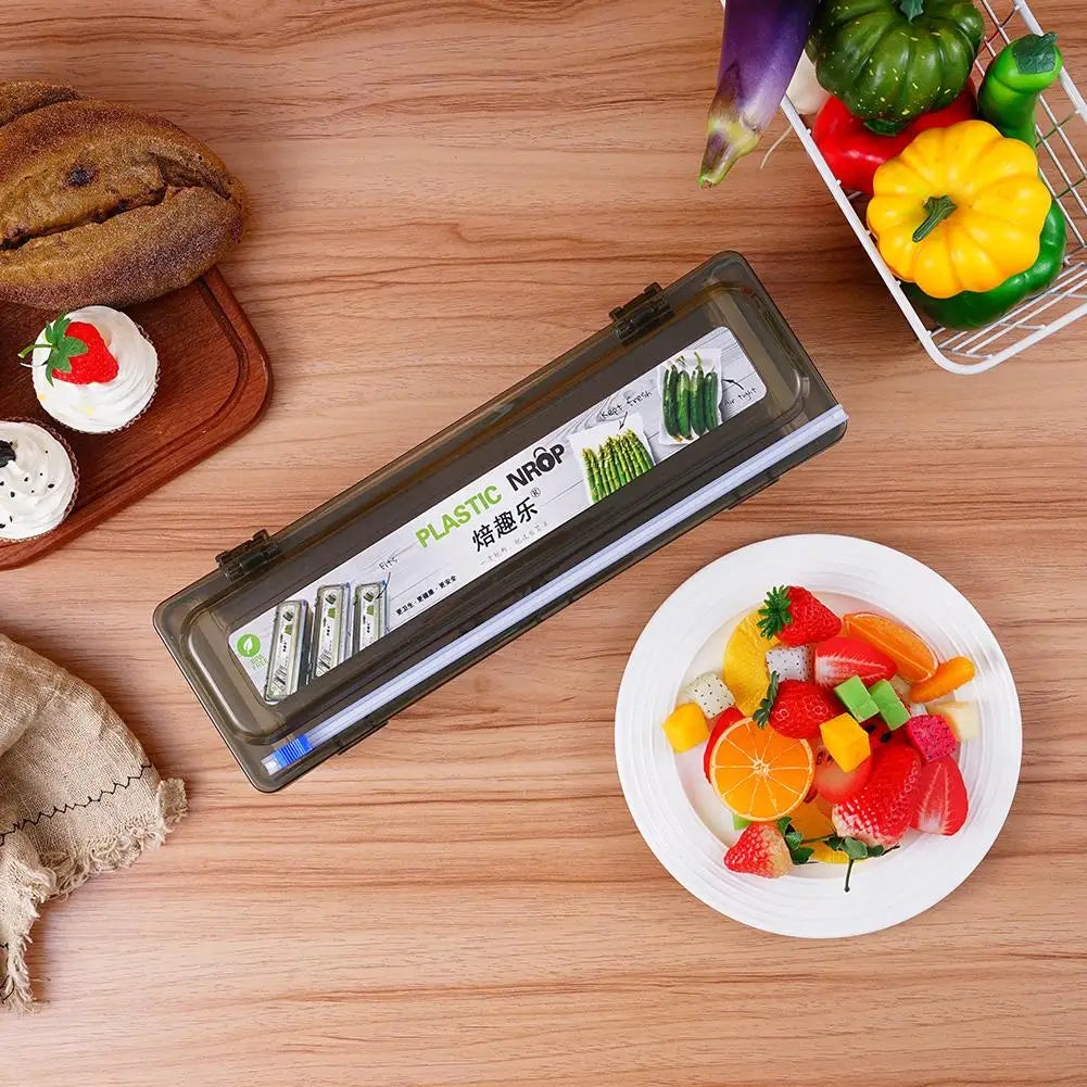 Plastic Wrap Dispenser Cling Film Cutter Kitchen Food Wrap Cutter Dispenser Organizer Kitchen Gadgets Tool Accessories