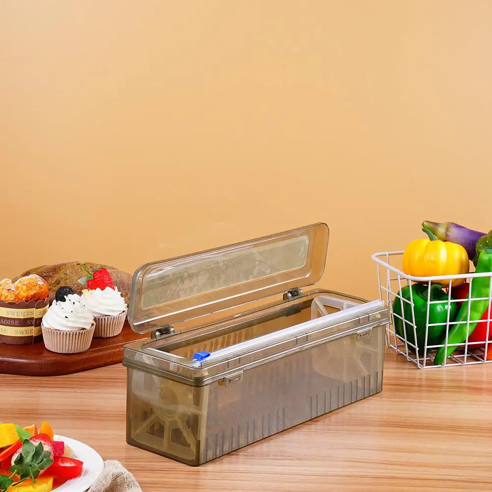 Plastic Wrap Dispenser Cling Film Cutter Kitchen Food Wrap Cutter Dispenser Organizer Kitchen Gadgets Tool Accessories