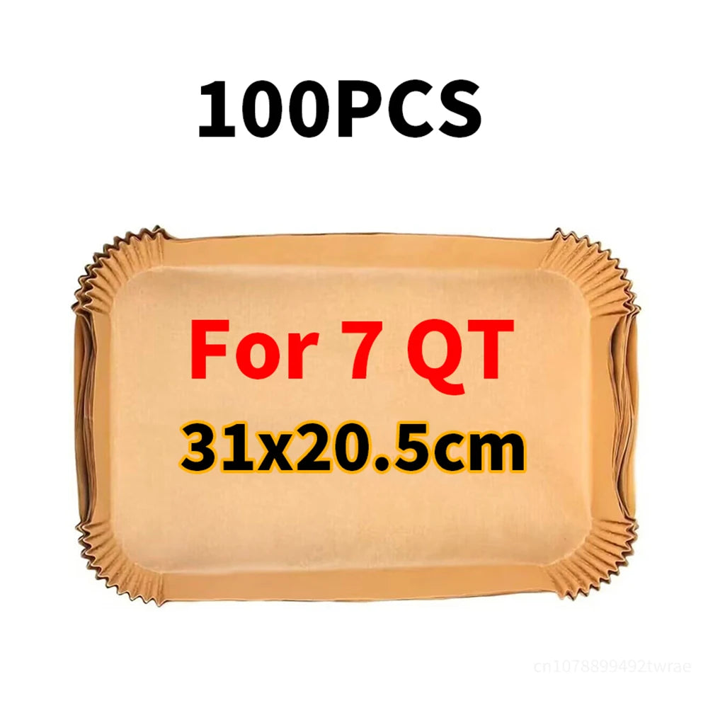 Rectangle Disposable Air Fryer Paper Non-Stick for Ninja Foodi DZ071 7QT DualZone Air Fryer Baking Paper Liner Oilproof Oven Mat