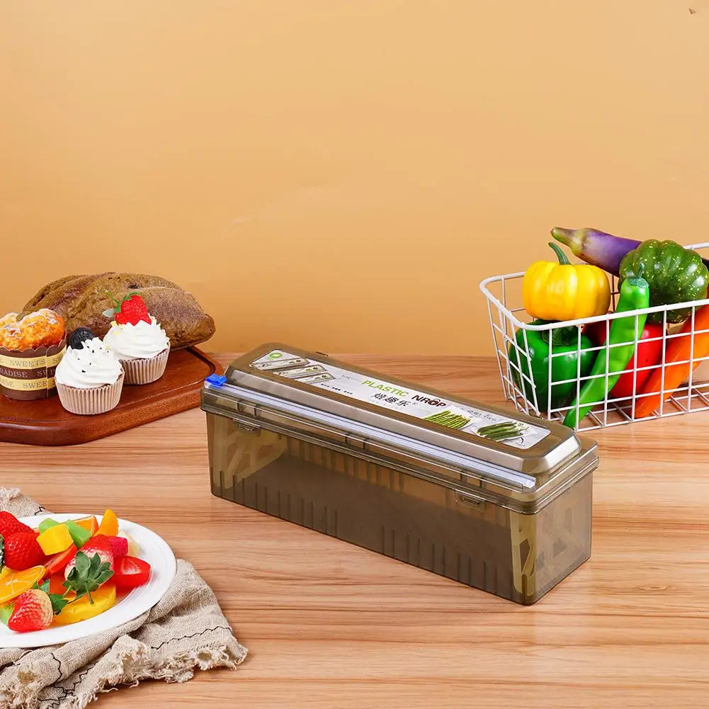 Plastic Wrap Dispenser Cling Film Cutter Kitchen Food Wrap Cutter Dispenser Organizer Kitchen Gadgets Tool Accessories