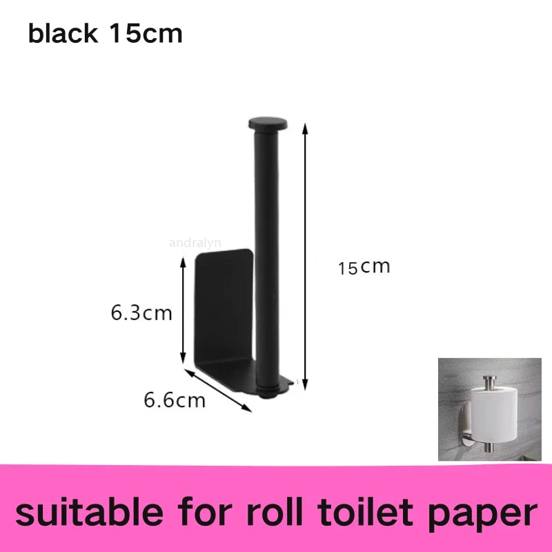 Stainless Steel Paper Towel Holder Self Adhesive Toilet Roll Paper Holder No Punching Kitchen Bathroom Lengthen Storage Rack