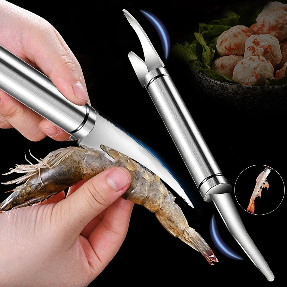 Stainless Steel Shrimp Line Knife Shell Peeling Tool Fast Shrimp Peeler Fish Knife Small Intestine Cleaning Home Kitchen Tools