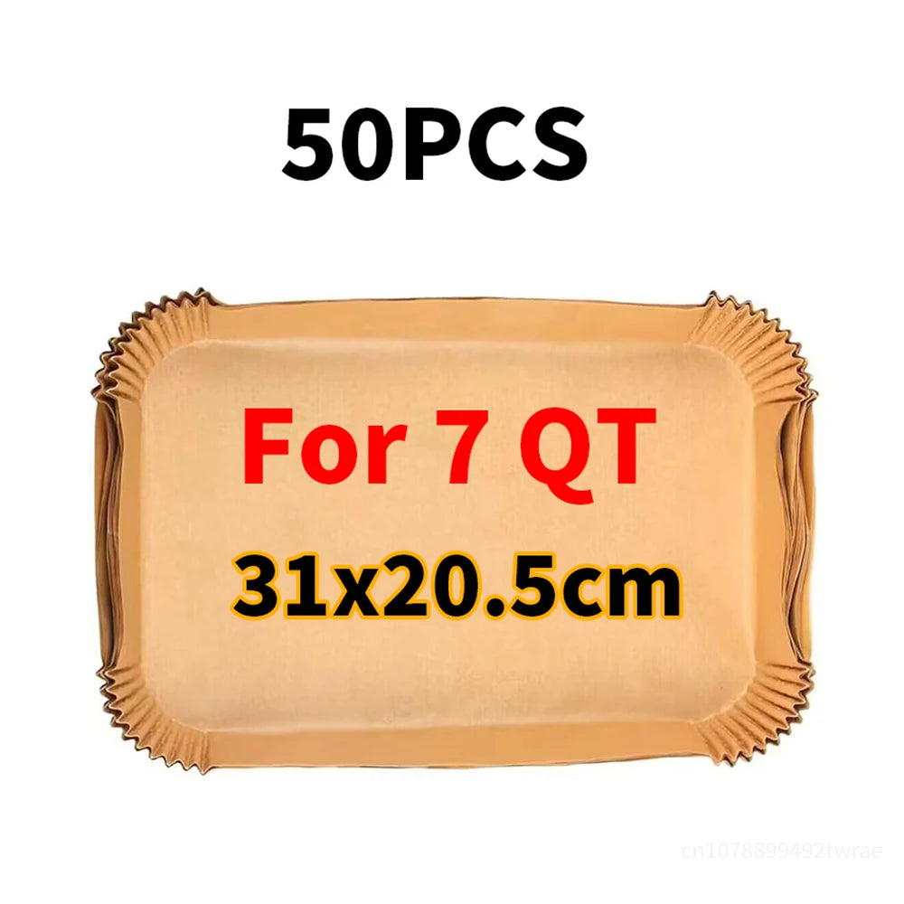 Rectangle Disposable Air Fryer Paper Non-Stick for Ninja Foodi DZ071 7QT DualZone Air Fryer Baking Paper Liner Oilproof Oven Mat