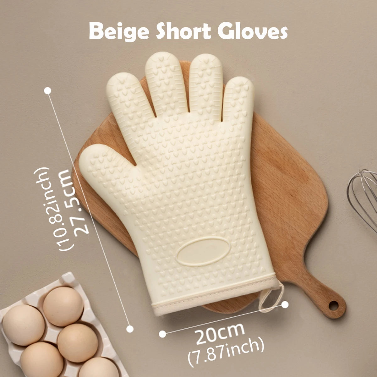 WMMO Anti-scald Oven Gloves Thickened Silicone Insulation Non-slip High Temperature Resistant Kitchen Oven Baking Gloves