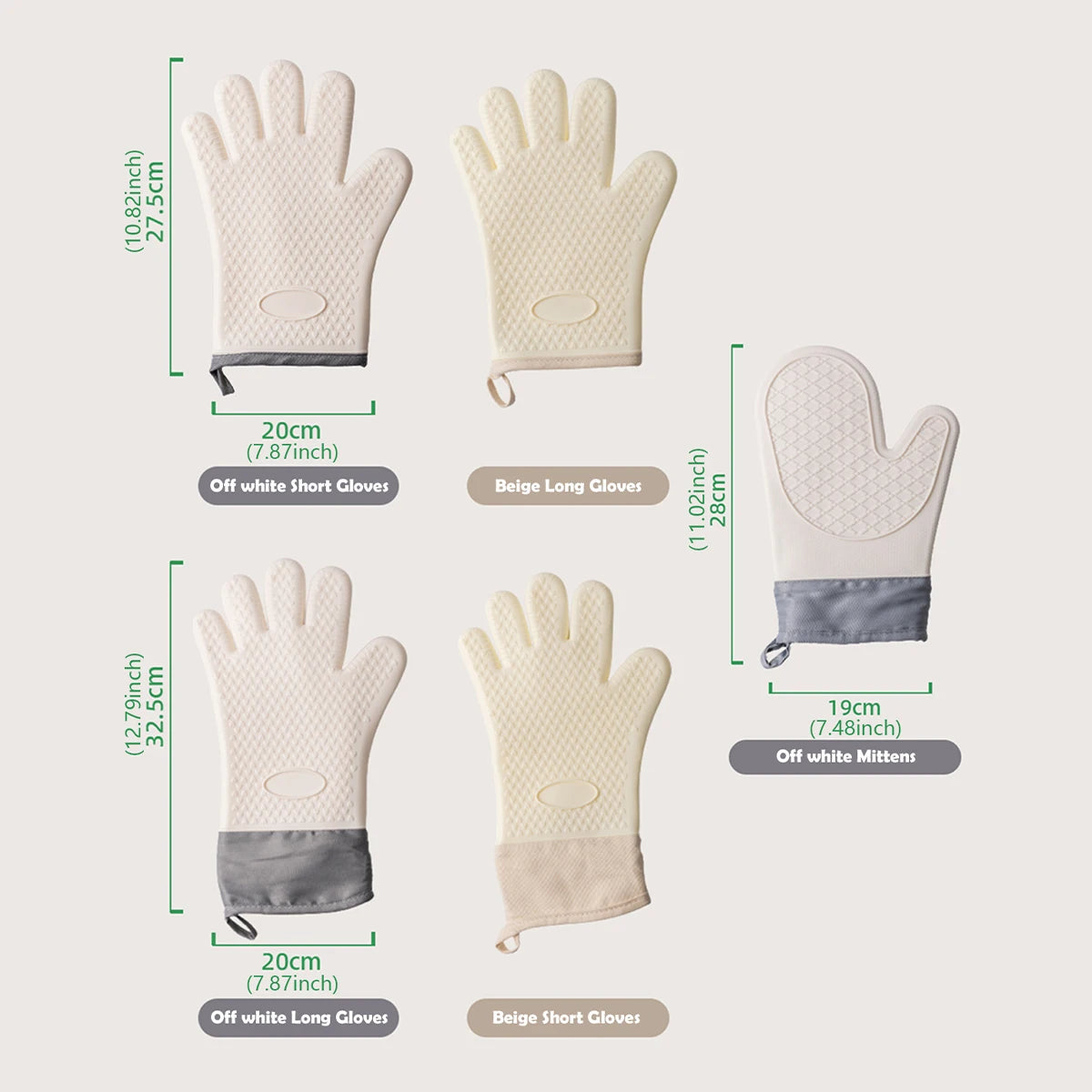 WMMO Anti-scald Oven Gloves Thickened Silicone Insulation Non-slip High Temperature Resistant Kitchen Oven Baking Gloves