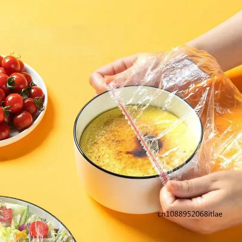 50/100/200/500PCS Food Grade Fresh-keeping Plastic Bag Disposable Food Cover Bags Reusable Stretchable Plastic Wrap Storage Bag