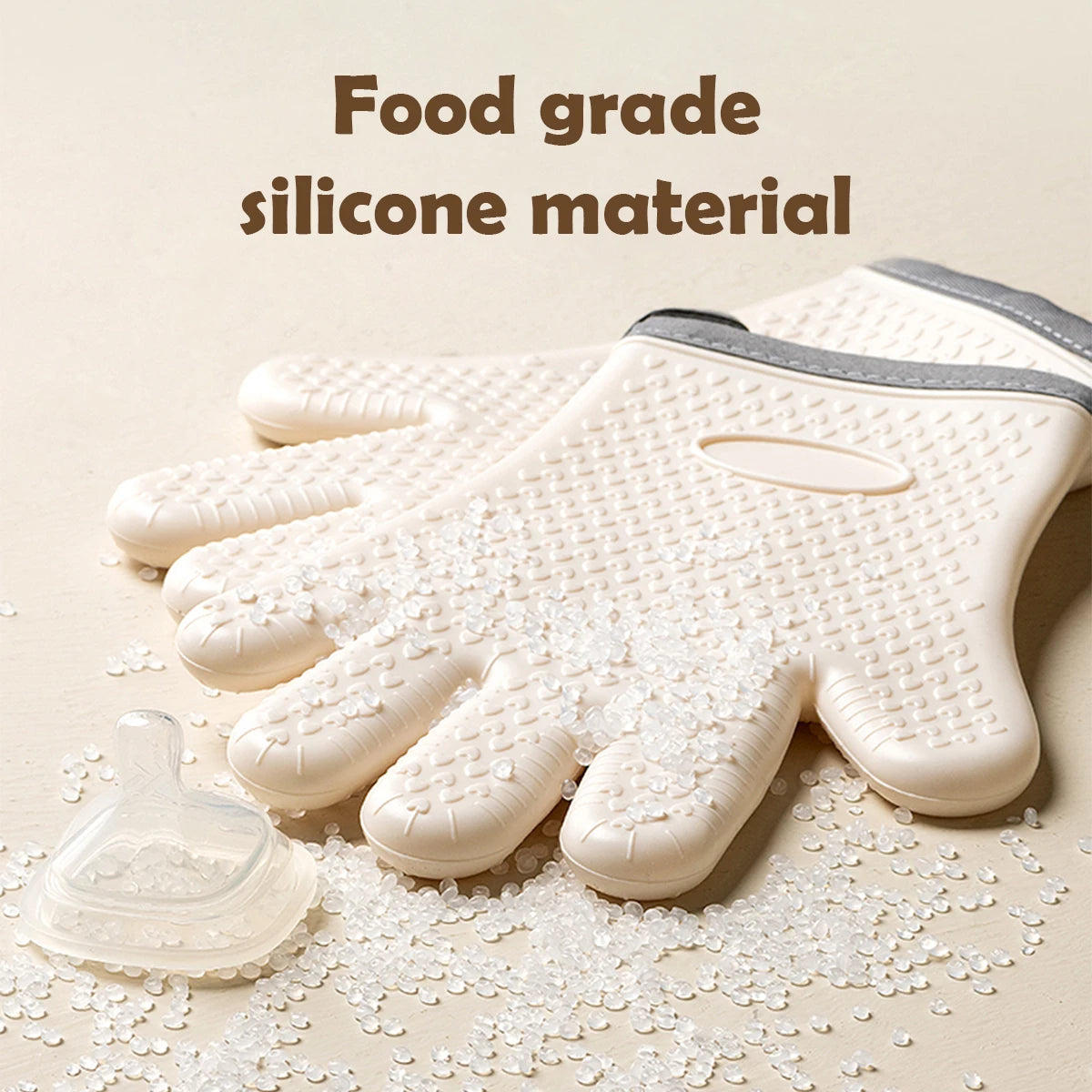 WMMO Anti-scald Oven Gloves Thickened Silicone Insulation Non-slip High Temperature Resistant Kitchen Oven Baking Gloves